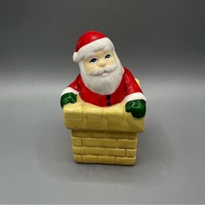 Santa and Chimney Salt and Pepper Shaker Christmas Set Hand Painted